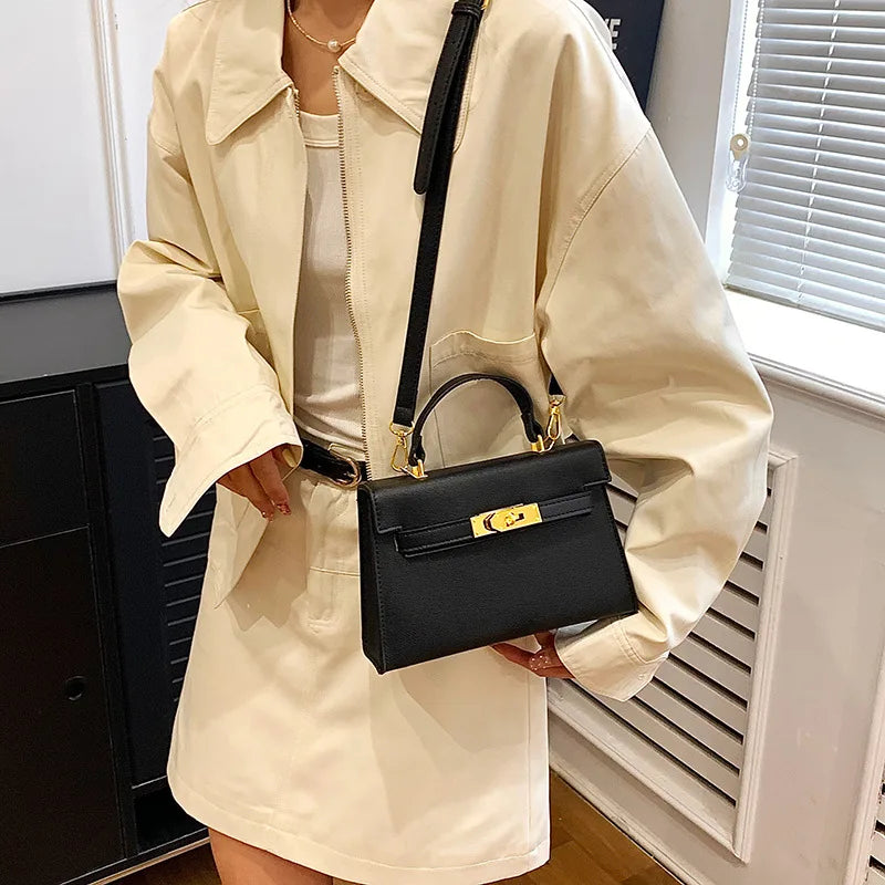 Handbag 2024 Spring and Summer New European and American Retro Solid Color Personality Fashion Popular Internet Celebrity Bag