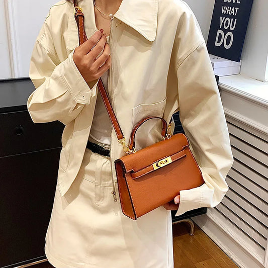 Handbag 2024 Spring and Summer New European and American Retro Solid Color Personality Fashion Popular Internet Celebrity Bag