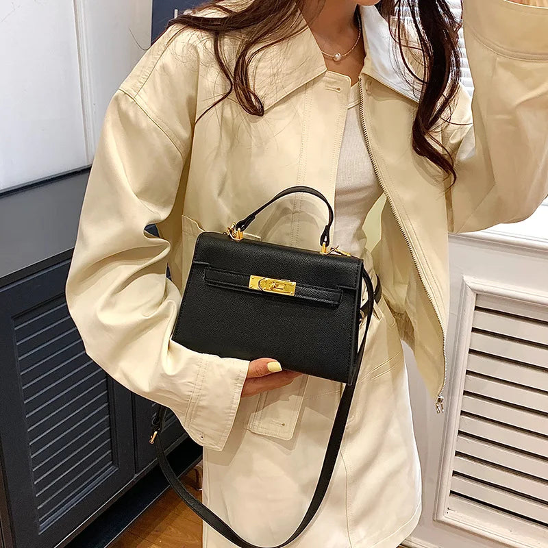 Handbag 2024 Spring and Summer New European and American Retro Solid Color Personality Fashion Popular Internet Celebrity Bag