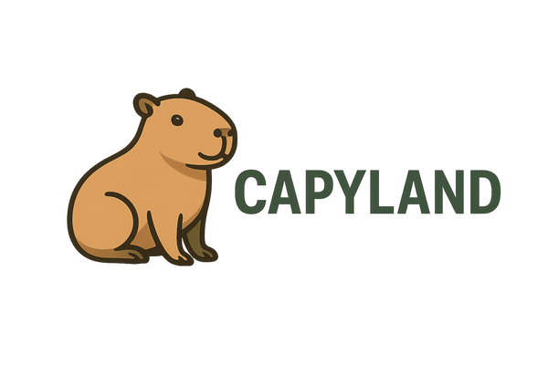 Logo CAPYLAND avec capybara sans fond